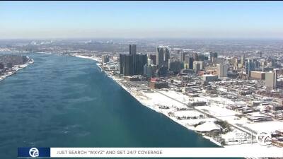 Detroit River and Detroit Skyline