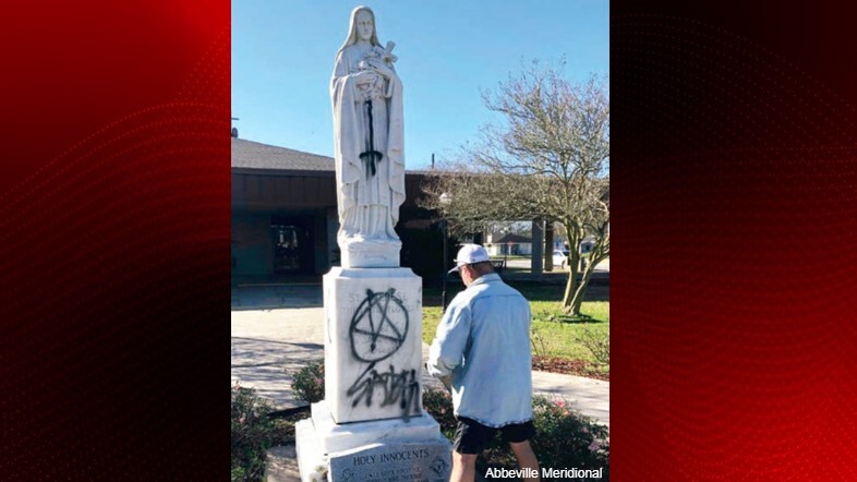 St. Theresa Catholic Church statue vandalized