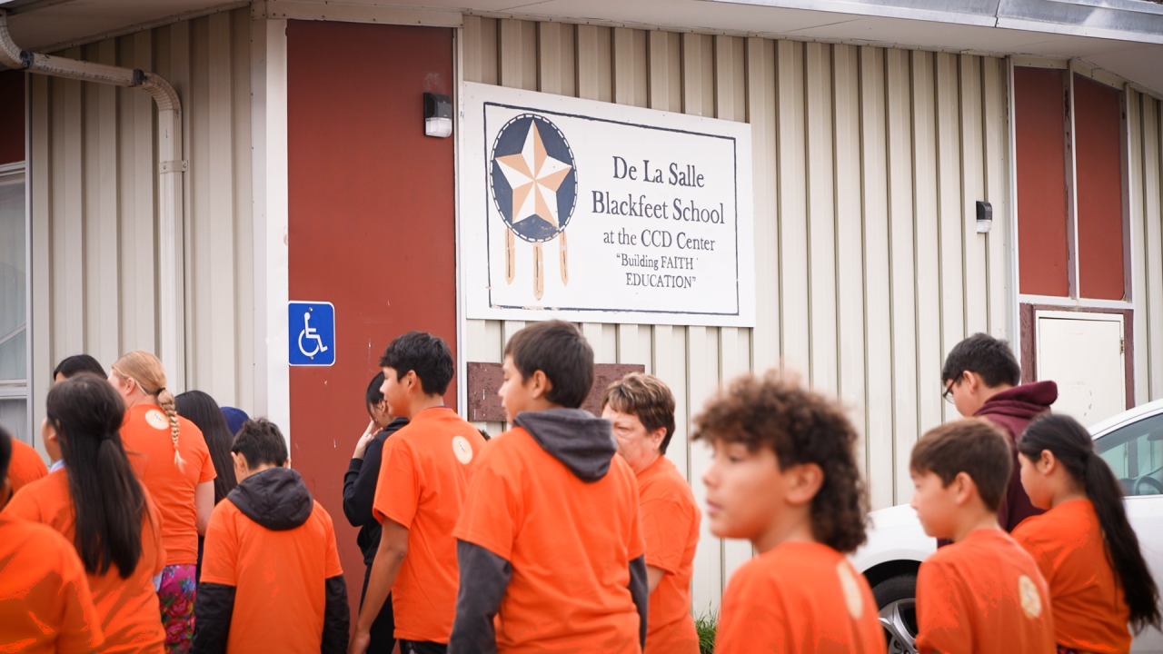 De La Salle students walk for Orange Shirt Day
