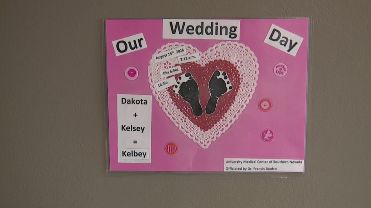 Las Vegas baby arrives early, turns family vacation into a wedding and birth in one day