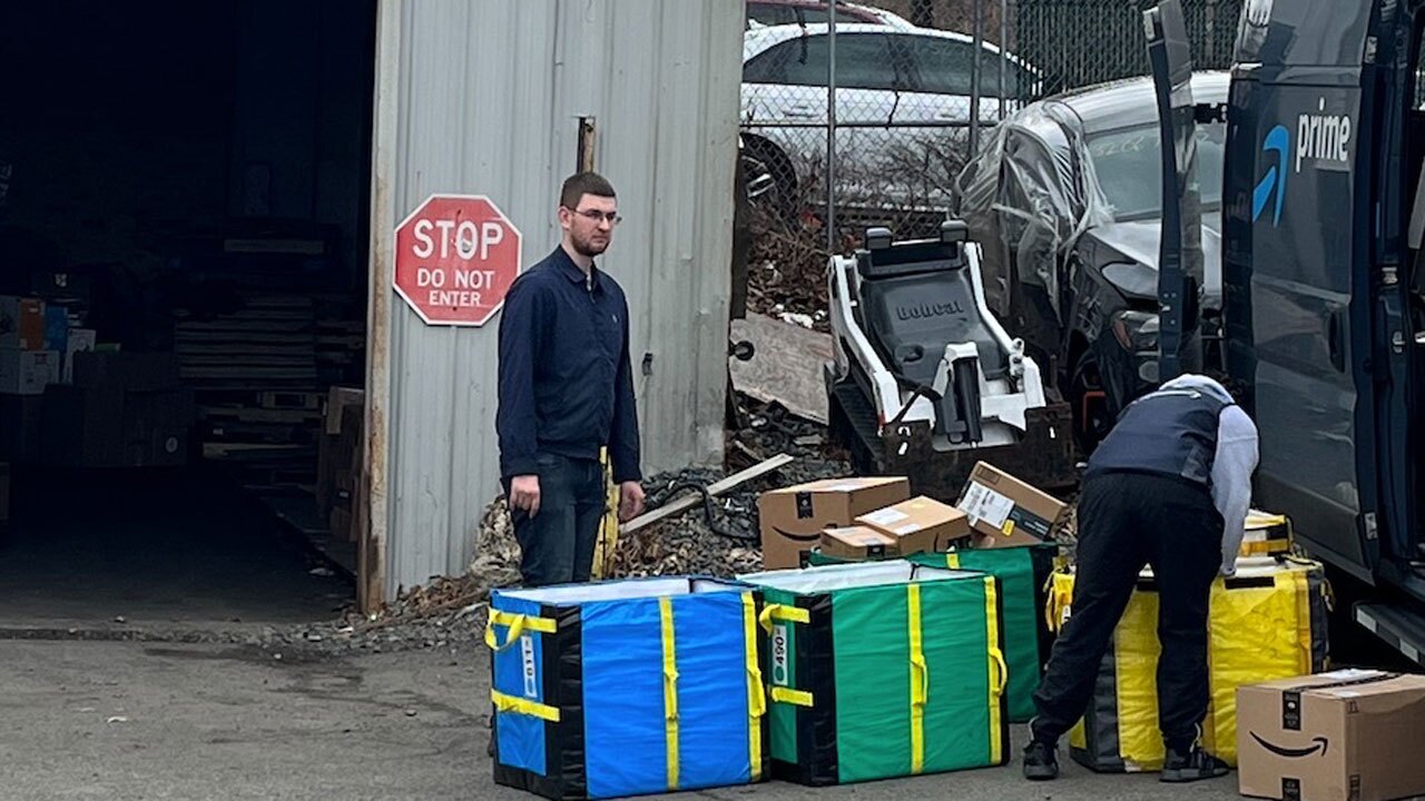 Items items donated for Ukraine are being stored at a New Jersey warehouse, March 7, 2022