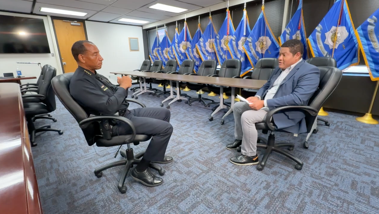 Denver Police Chief Ron Thomas with Brandon Richard