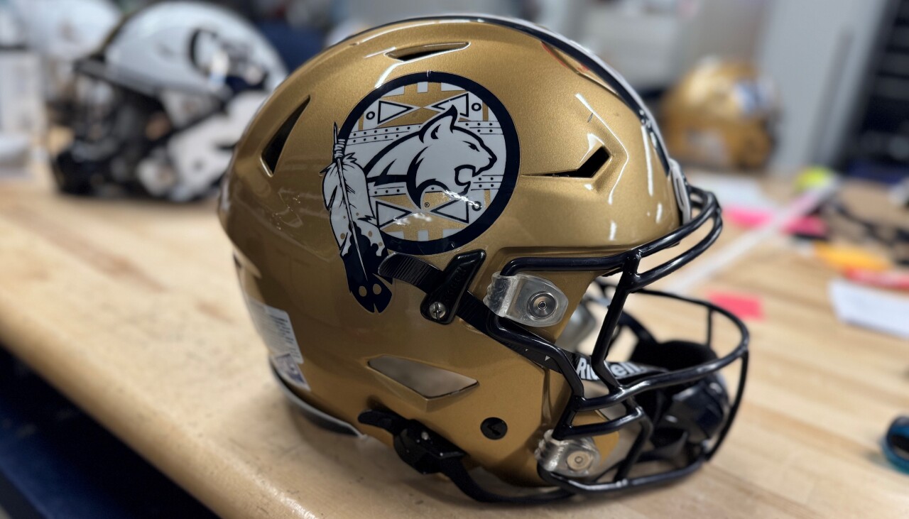 Montana State Native American heritage helmet