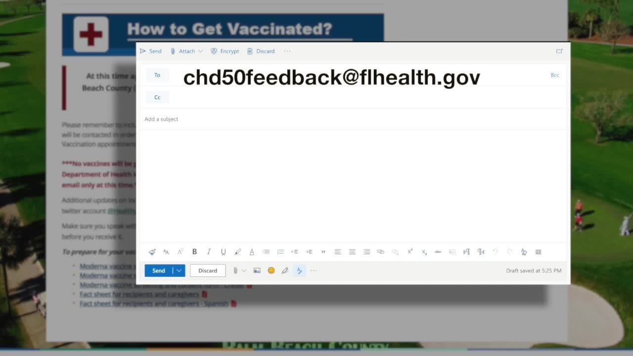 Department of Health in Palm Beach County email chd50feedback@flhealth.gov