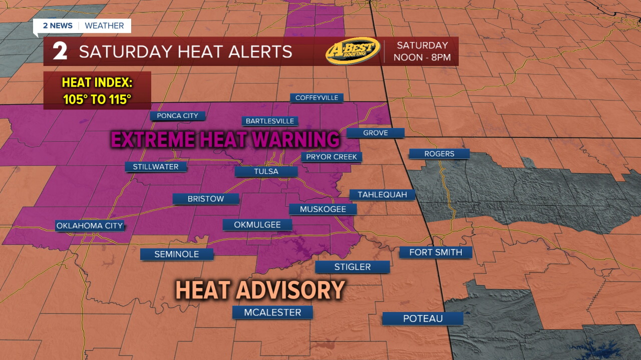 Heat Alerts In Effect Saturday for Green Country