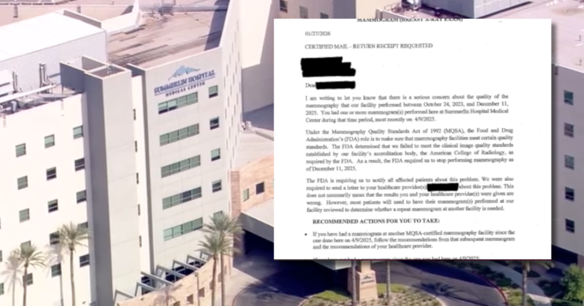 Summerlin Hospital's mammography services fail to meet FDA quality standards