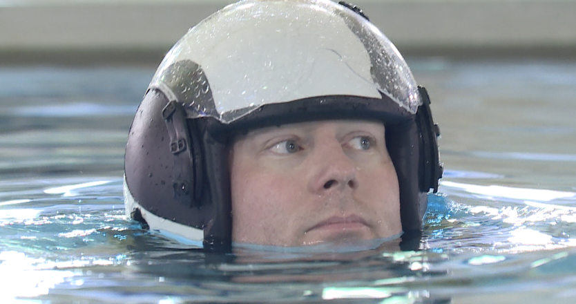 MacLeod Hageman undergoes survival training at Norfolk Naval Base