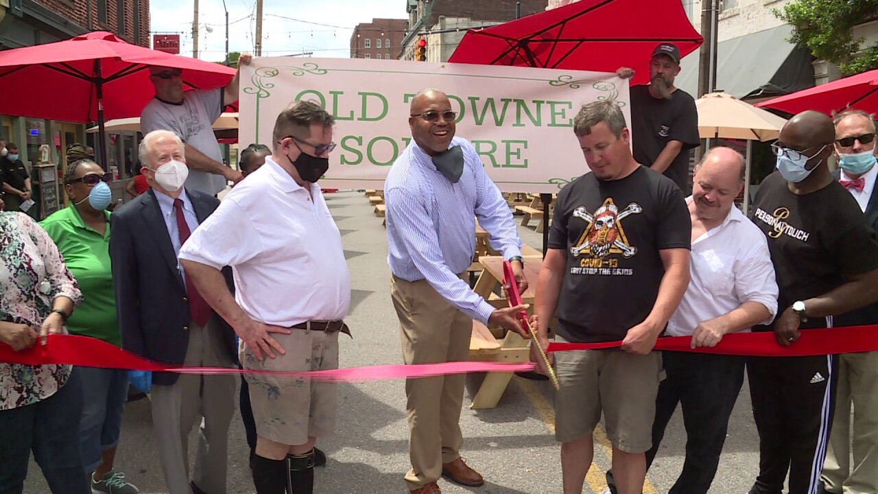 Old Towne Square ribbon cutting