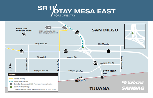 Otay Mesa East Port of Entry SR-11 project update Dec. 2021