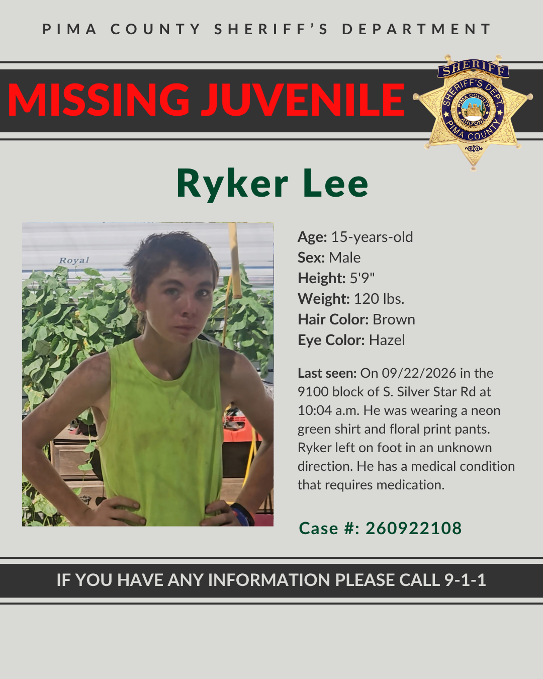 Ryker Lee missing teen
