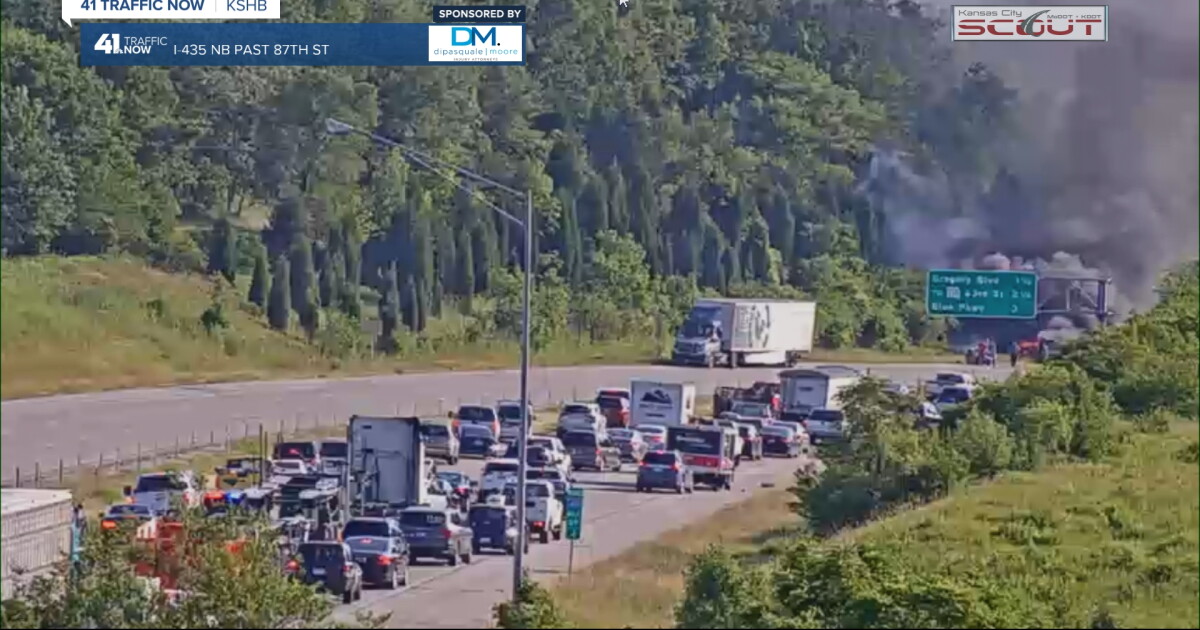1 dead, 2 others hurt in fiery crash on Interstate 435 near 87th Street