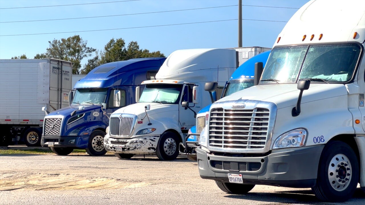 Trucks at rest stop