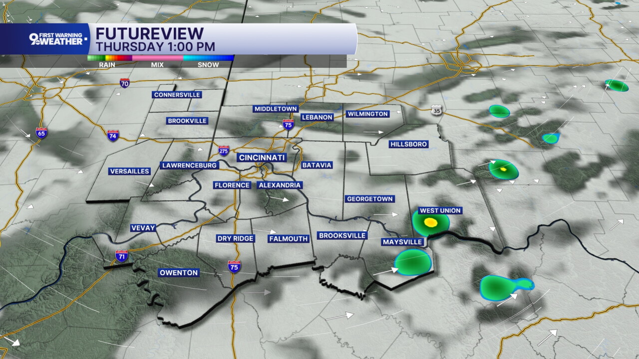 Isolated afternoon storms