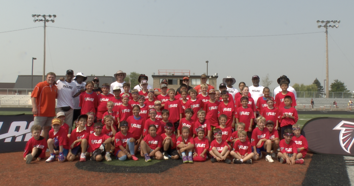 'Where we're needed': Ex-Atlanta Falcons gather in Ronan for youth flag football camp