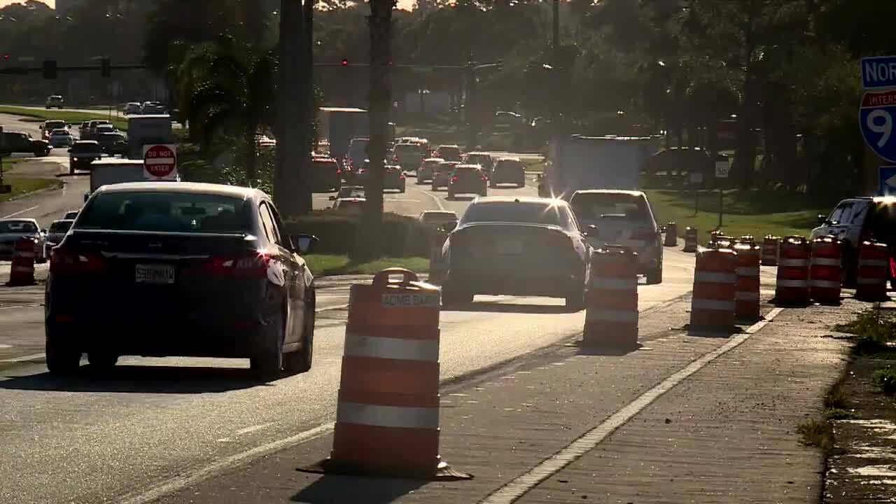 construction crews widening St. Lucie West Boulevard in Port St. Lucie in September 2022
