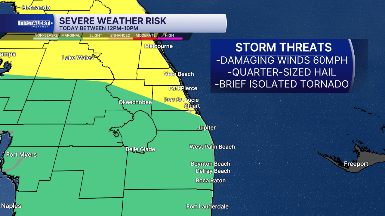 Severe storm risk March 16, 2026