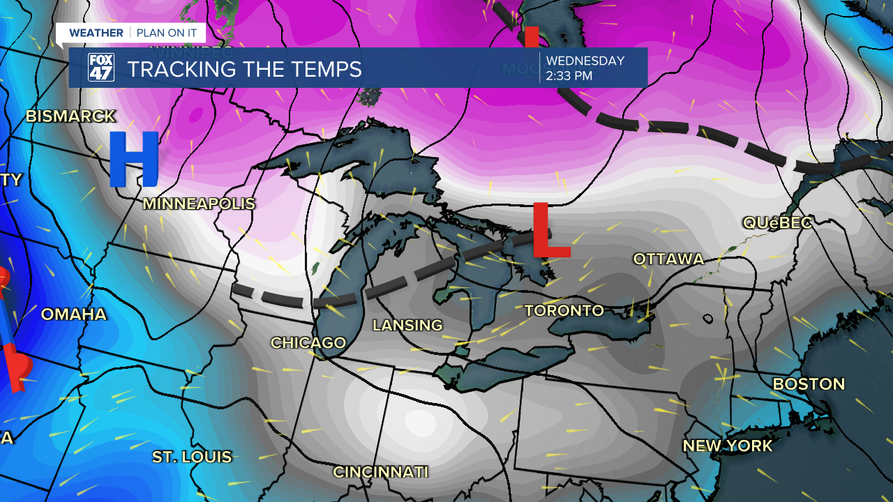 Hanging onto the influence of low pressure off to the east, continuing lake effect snow showers across Michigan