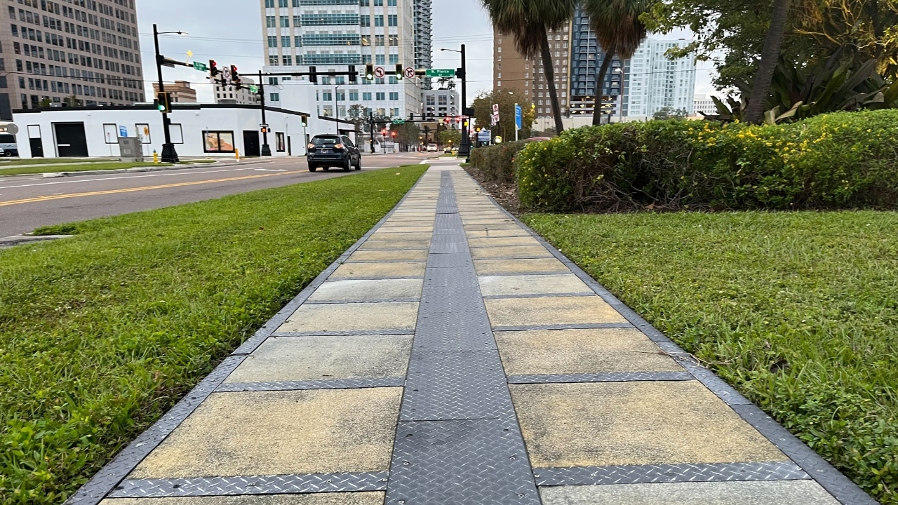Solar powered sidewalk