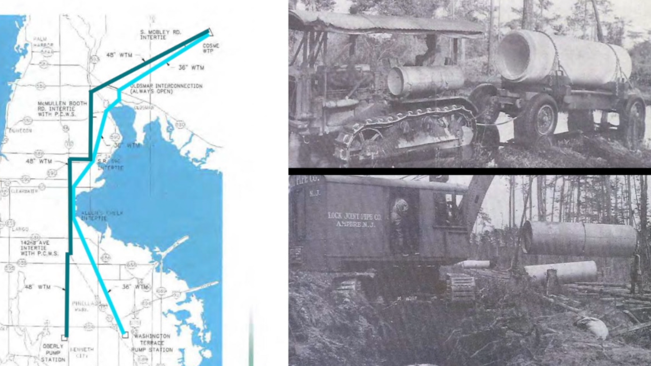 Pipes provide 28 million gallons of drinking water to 360,000 people a day