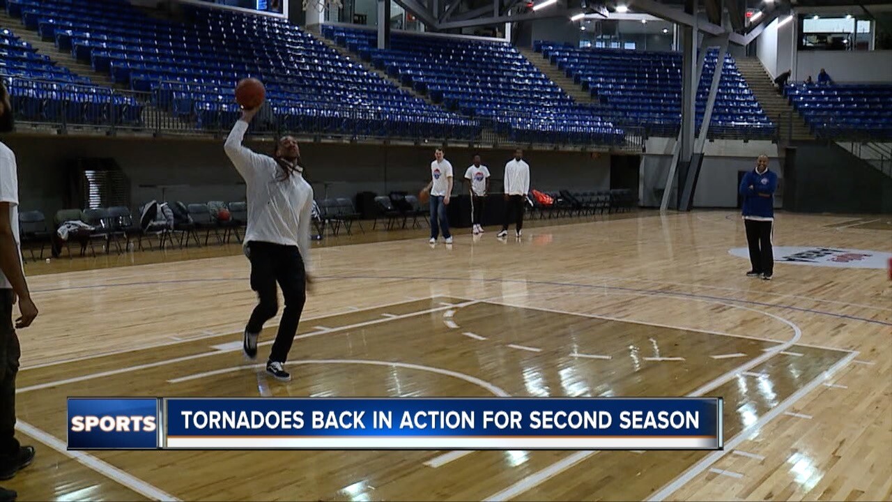 Tornadoes work out at Hyvee Arena for the teams annual Media Day.