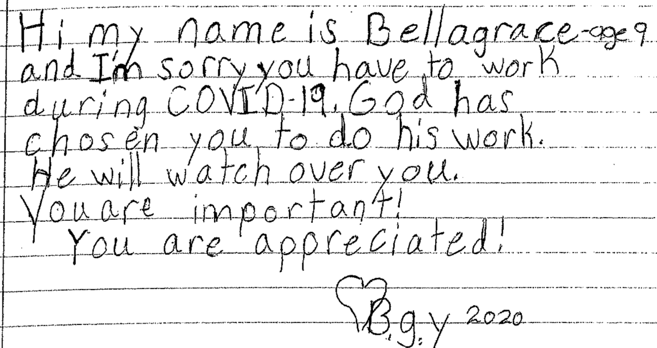 Bella Grace medical staff letter