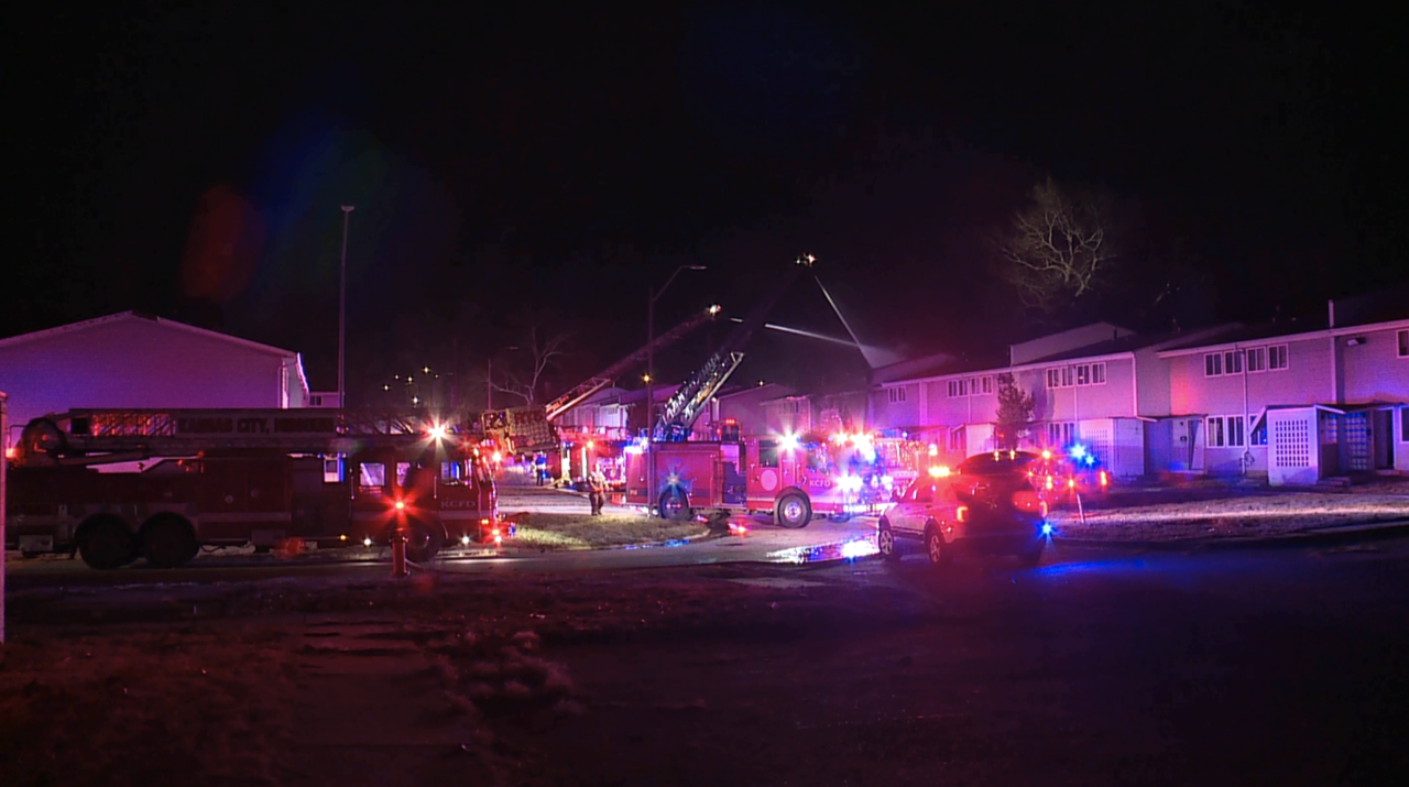 KCMO firefighters battle blaze Tuesday at Parade Park Homes