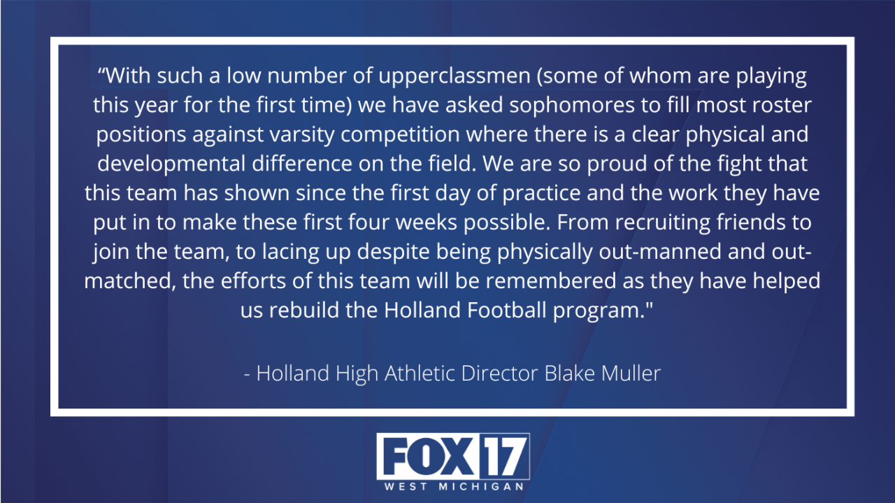 Holland High School statement.png