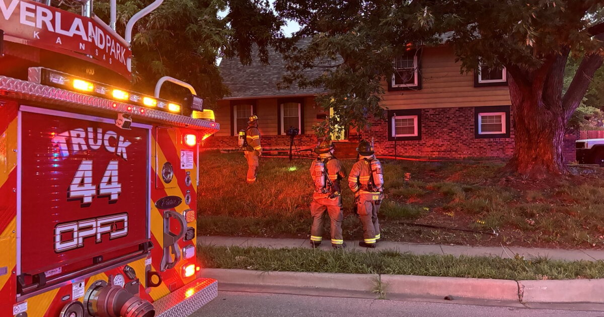 Overland Park firefighters rescue 1 person, dog from house fire Friday