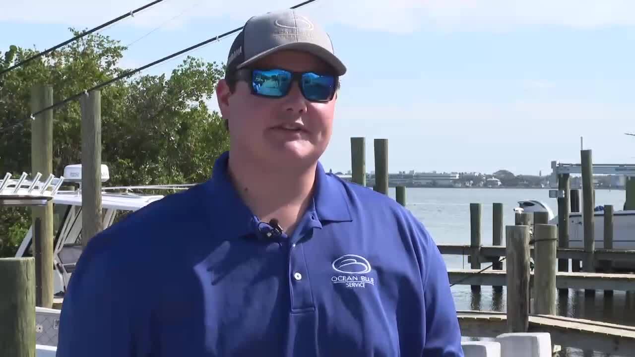 Daniel Ladue, who works in the marine industry as an assistant service manager at the Ocean Blue Service Center, says water is his livelihood, but discharges from Lake Okeechobee threaten that. Feb. 13, 2024