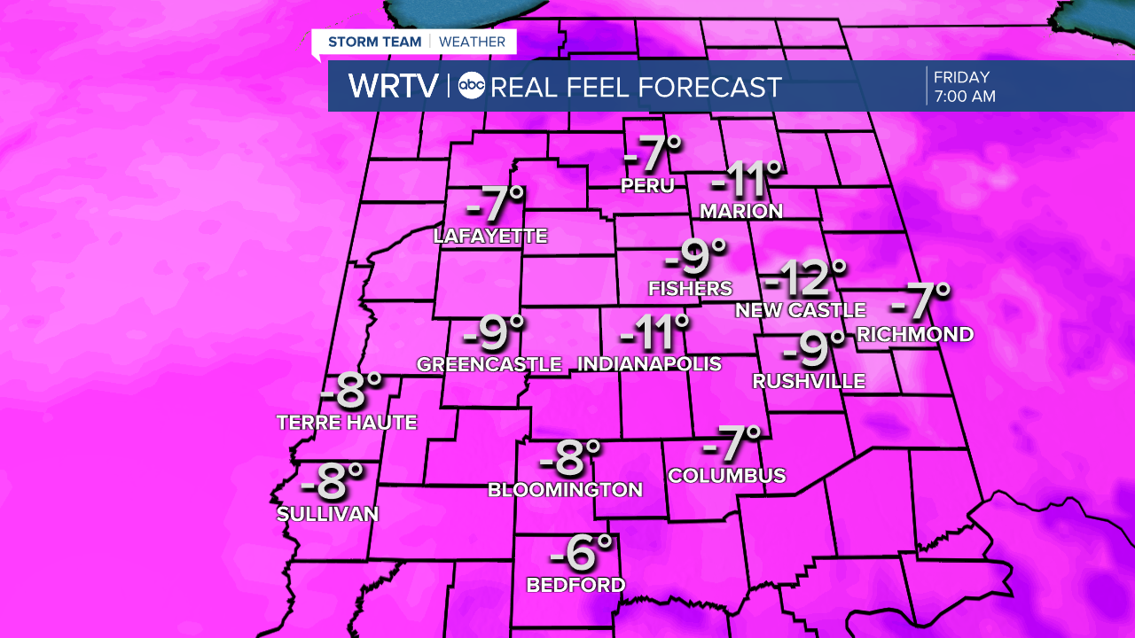 Wind chill forecast Friday morning