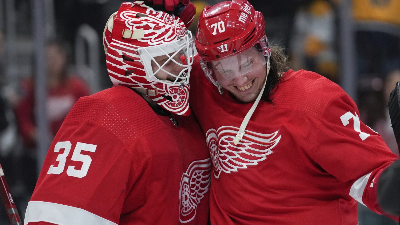 Ville Husso makes 26 saves, Red Wings shut out Predators