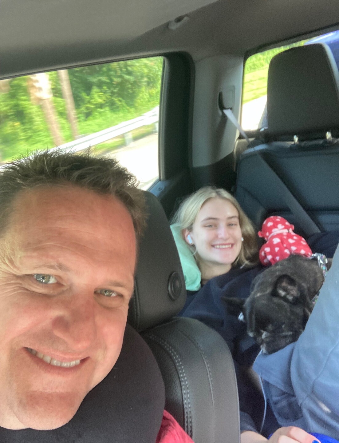 Amanda and her dad Ron on the way to IMG for her senior year. CREDIT: Mack family