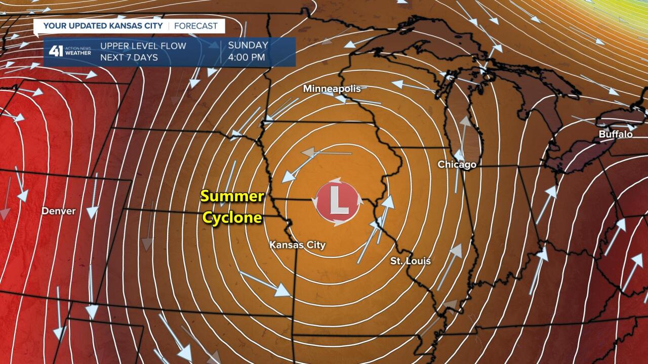 Upper Level Flow Sunday