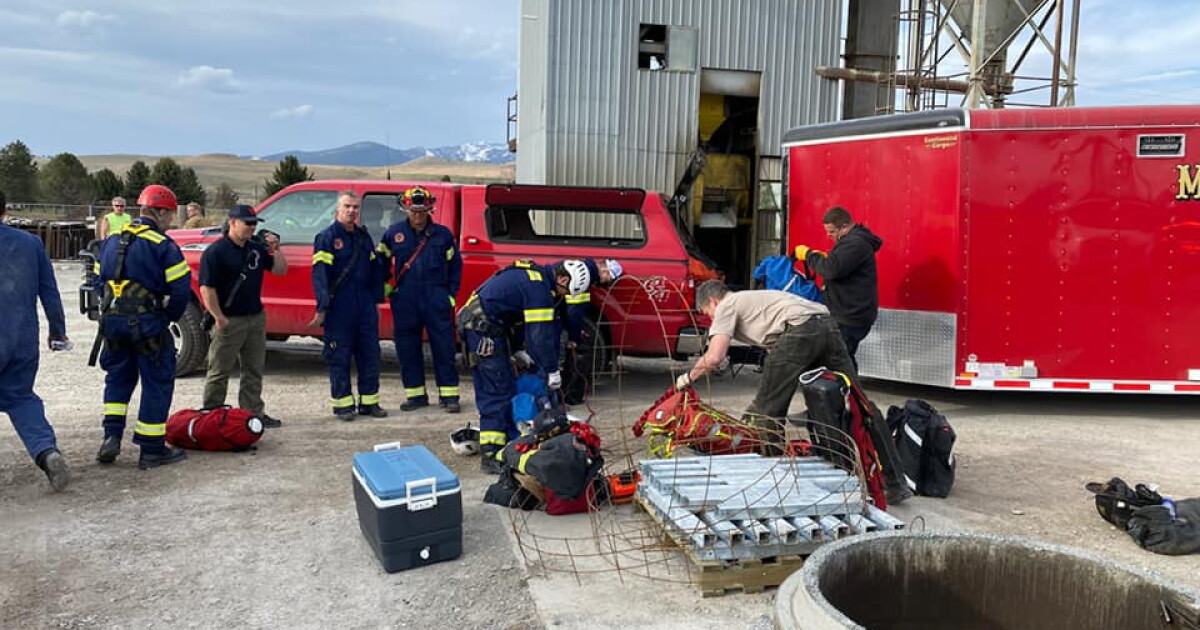 Man rescued after being trapped in sand-filled silo