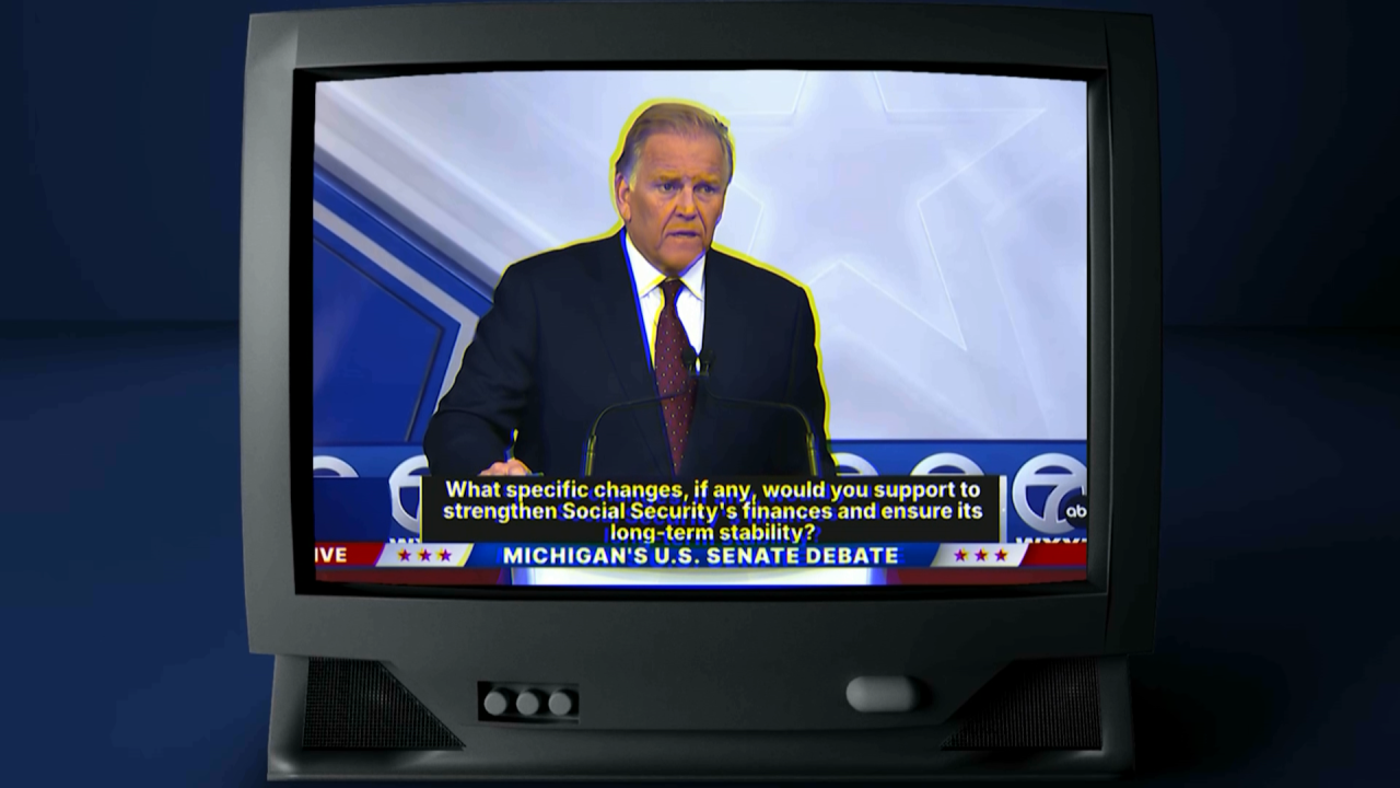 Mike Rogers during Senate debate