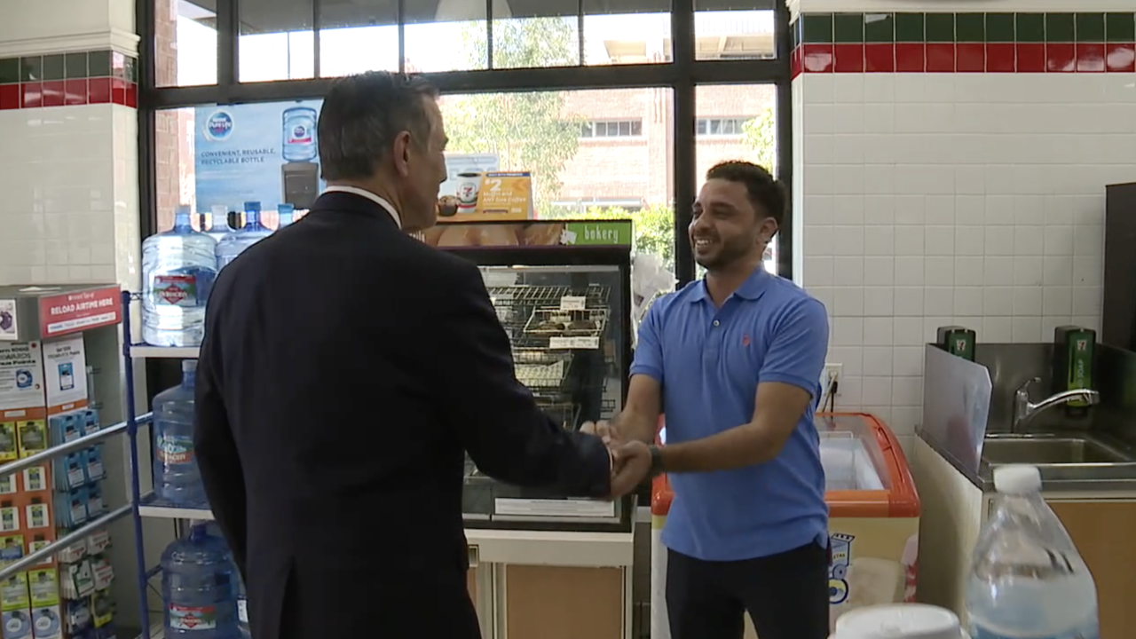 Rep. Darrell Issa greets Prince Wafa.