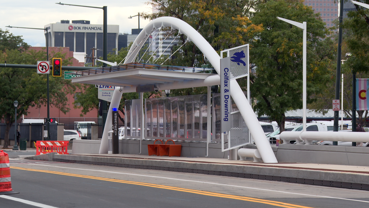 One of the new center bus stations on Colfax.