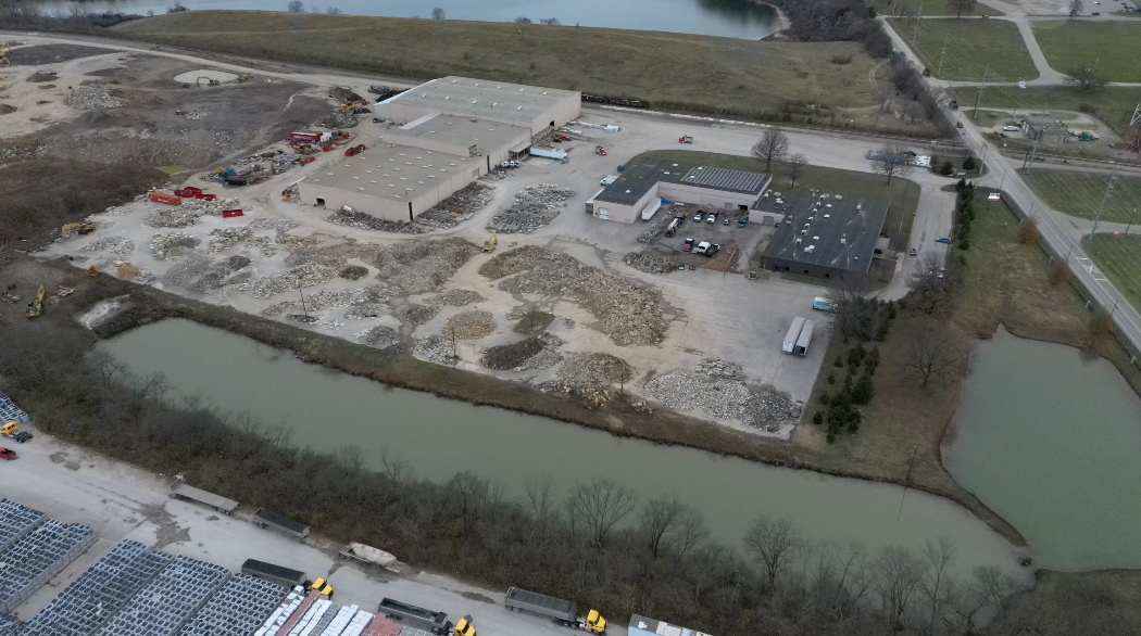 Aerial image of Doug Evans' facility on Broadwell Road in Anderson Township where health officials say illegal waste is buried.
