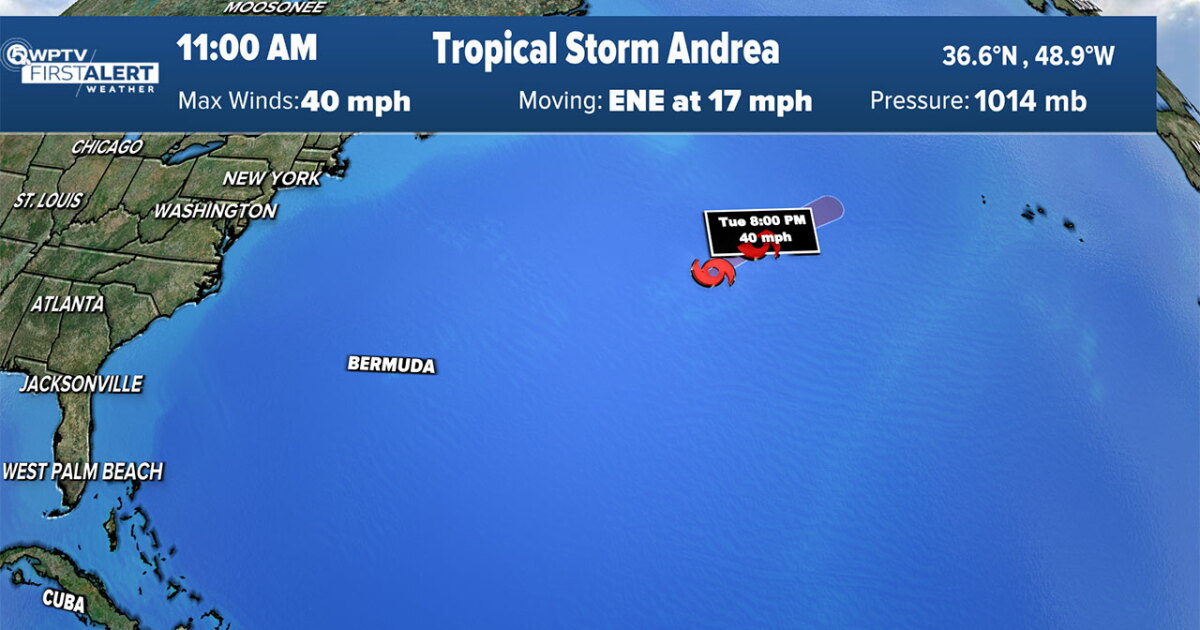 Tropical Storm Andrea forms in the Atlantic