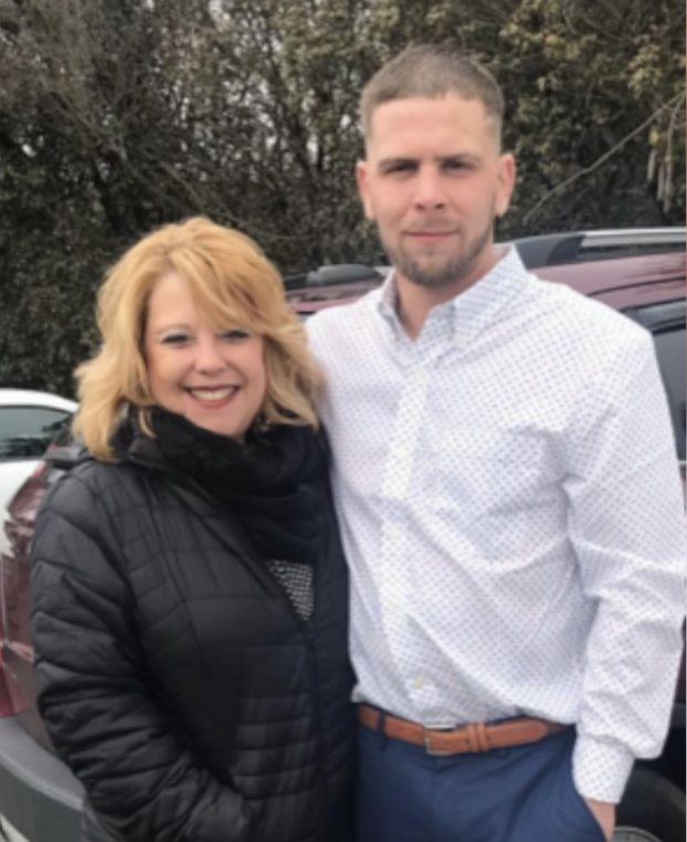 Lisa Wallace and her son, Luke Wazeka