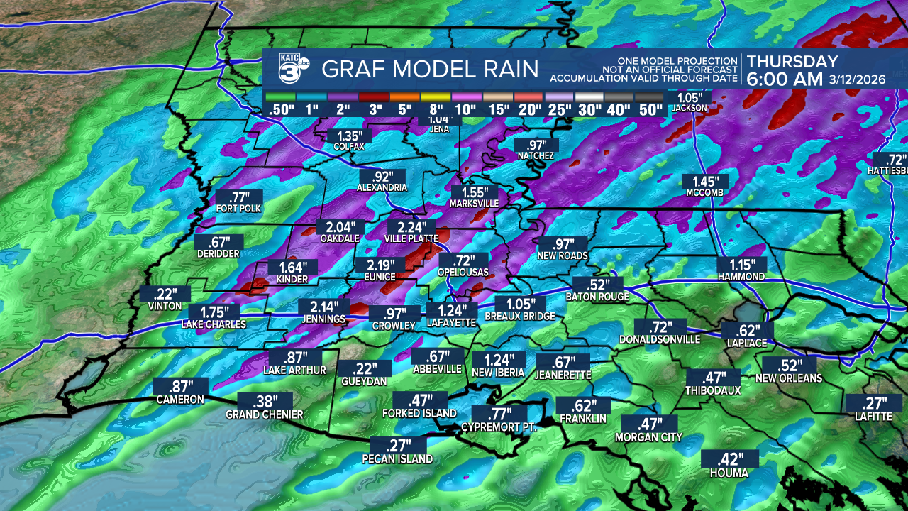 GRAF 4km Accumulation Acadiana 18z.png