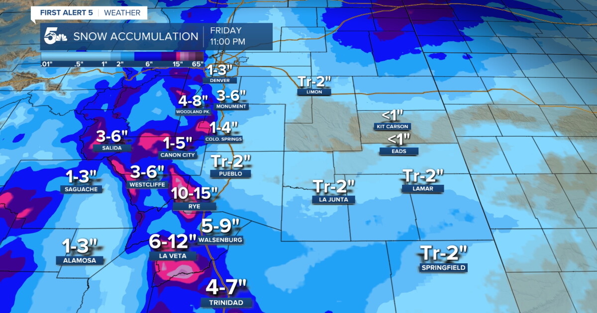 Incoming storm will bring rain, t-storms and snow to Southern Colorado