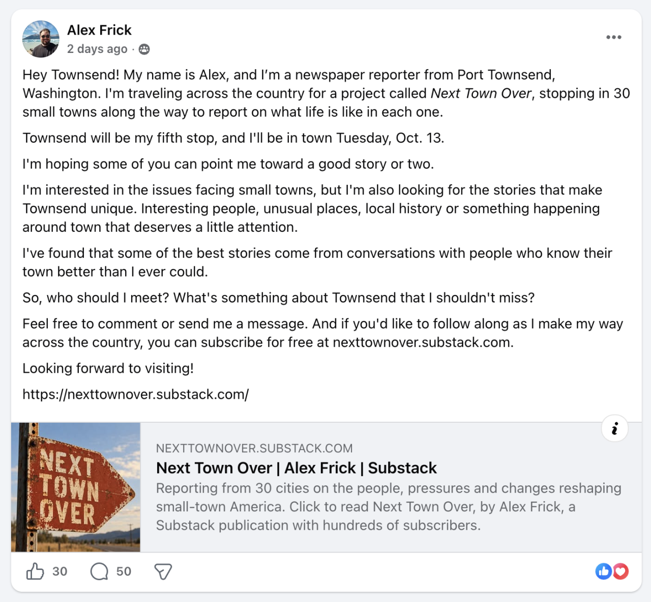 Facebook post
