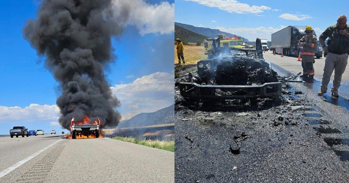 Pickup truck fire causes partial closure on I-15 in southern Utah