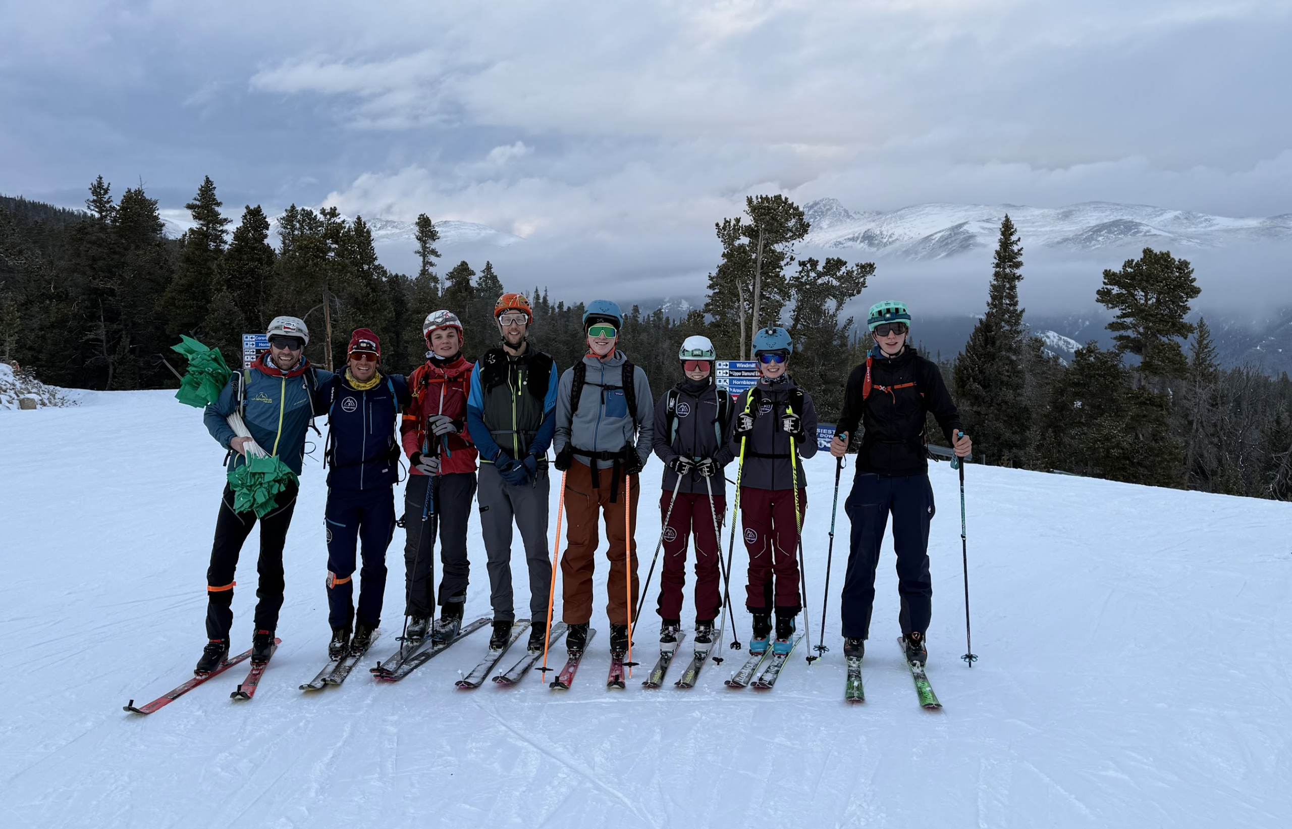 High school students learn ski mountaineering basics at Eldora Mountain