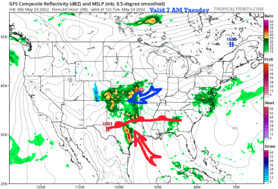 Surface Forecast Valid 7 AM Tuesday