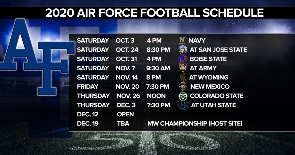 Air Force finalizes 2020 football schedule Air Force finalizes 2020 football schedule