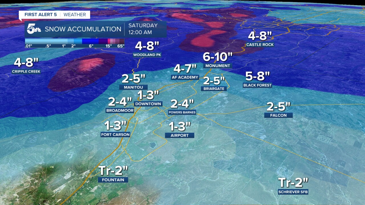 Pikes Peak Region snow forecast