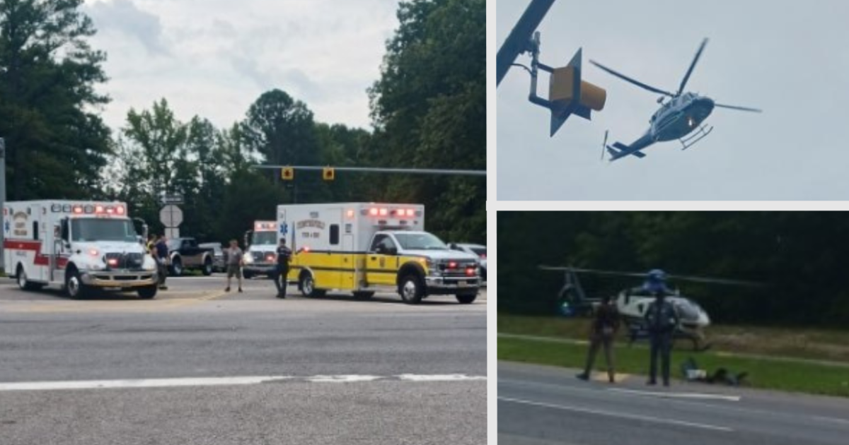 6 medflighed in rollover wreck at Route 460, Courthouse Road - Vimarsana News