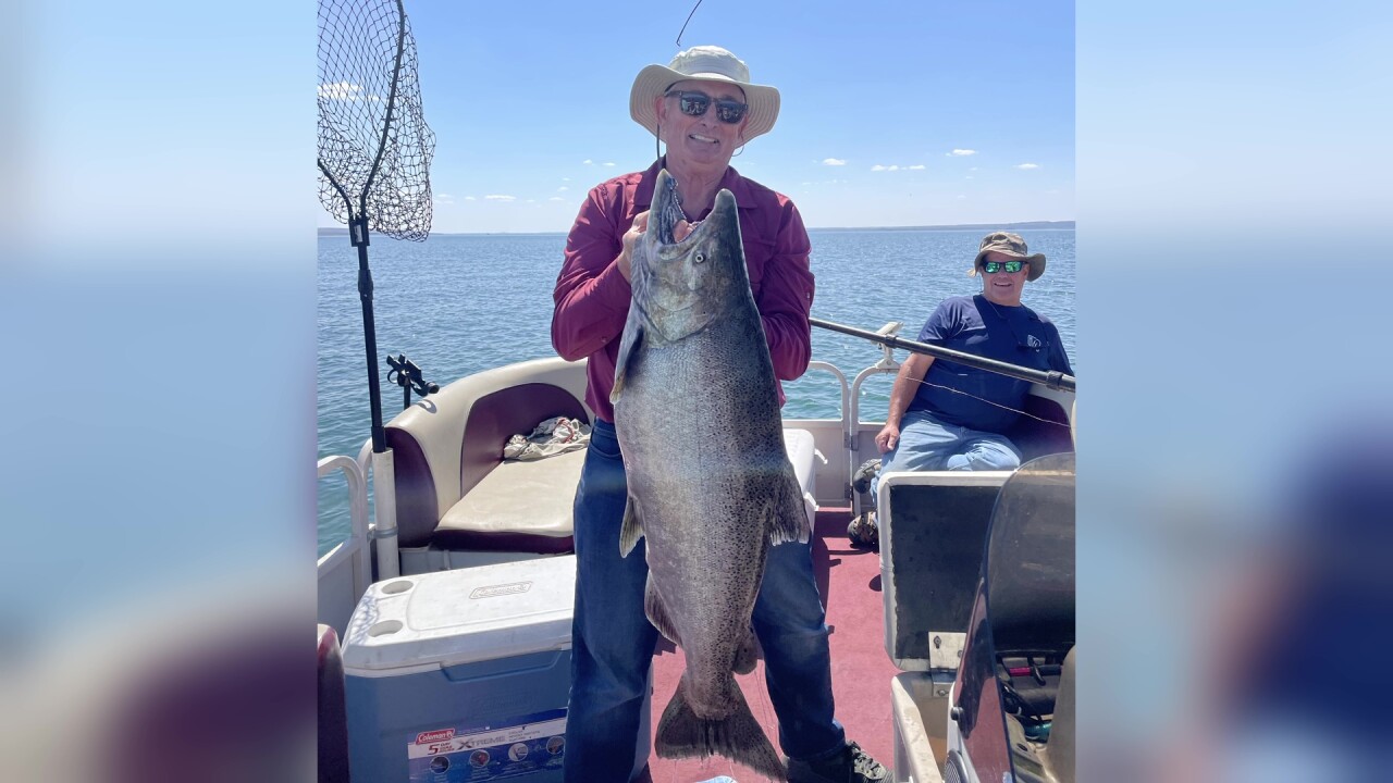 Jim Fauth caught the award winning fish in Fort Peck Lake on August 9.